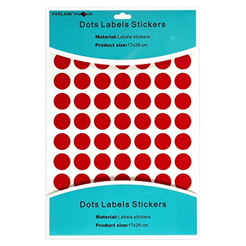 PARLAIM 1050 3 4 inch Round Red Color Coding Circle Dot Labels  6.9 inch x 10 inch Sheet  15 Sheets  Writable 0.75 inch Sticker