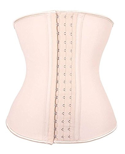 YIANNA Waist Trainer for Women Underbust Latex Sport Girdle Corsets Cincher Hourglass Body Shaper  -Beige  3XL-
