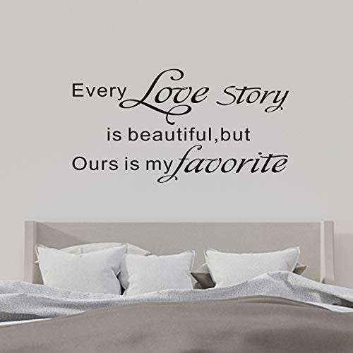 AnFigure Wall Decals for Women  Wall Decals for Bedroom  Quotes Family Inspirational Romantic Couple Marriage Art Decor Vinyl Sticker Every Love Story is Beautiful But Ours is My Favourite 28.6 inchx15 inch
