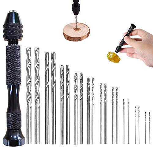21PCS Pin Vise Hand Drill Bits Micro Mini Twist Drill Bits Set Precision Hand Drill Bits Rotary Tools for DIY Craft Resin Jewelry Making Wood Plastic-0.8-3.0mm-