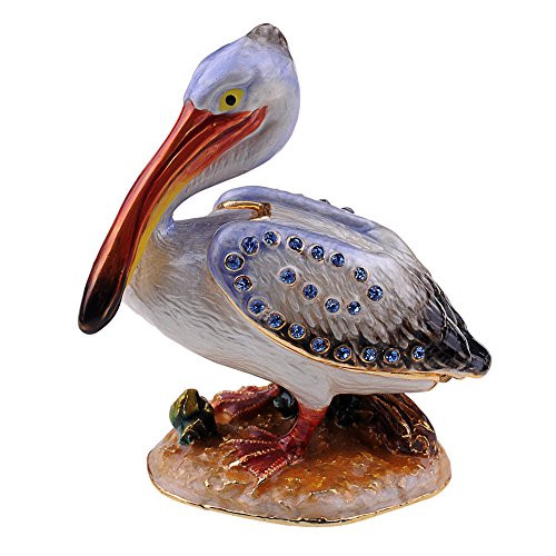 Minihouse Pelican Trinket Box Hinged Hand-Painted Enameled Bird Figurine Collectible Jewelry Box Ring Holder Unique Gift for Home Decor Minihouse Pelican Trinket Box Hinged Hand-Painted Enameled Bird Figurine Collectible Jewelry Box Ring Holder Unique Gift for Home Decor