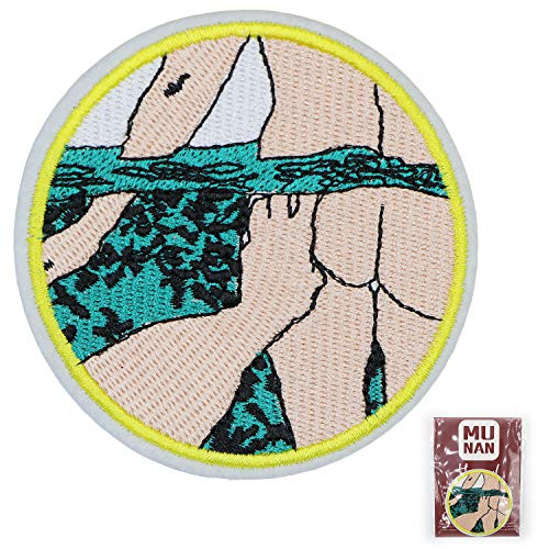MUNAN Funny Swimming Joke sew on Patches Patch Iron On Sewing Embroidered Badge Applique
