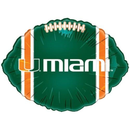 Mayflower Distributing - Miami Hurricanes Foil Football Balloon - 18 inch Mayflower Distributing - Miami Hurricanes Foil Football Balloon - 18 inch