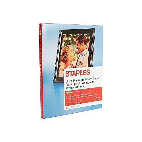 Staples 518973 Ultra Premium Glossy Photo Paper 8.5-Inch x 11-Inch 50 Pack -19891-CC-