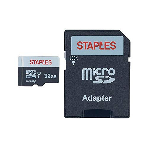 STAPLES 1668535 32GB High Speed Micro SDHC Card Class 10 with SD Adapter