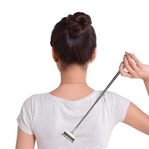 Fheaven 2PCS Stainless Steel Scratcher  Back Scratcher Mean Telescopic Back Scratcher Pocket