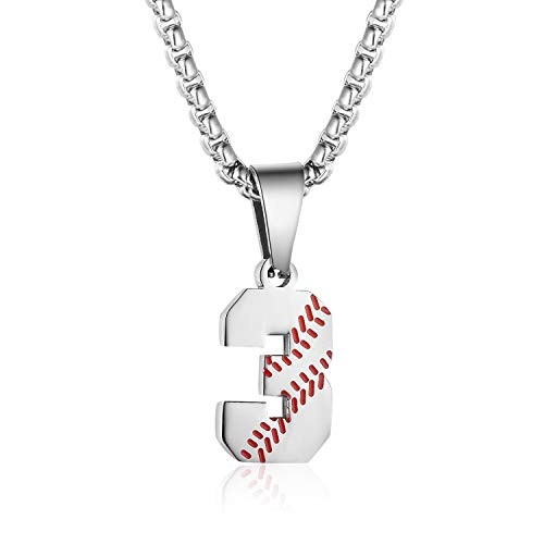 TLIWWF Inspiration Baseball Jersey Number Necklace Stainless Steel Charms Number Pendant for Boys Men -3- TLIWWF Inspiration Baseball Jersey Number Necklace Stainless Steel Charms Number Pendant for Boys Men -3-