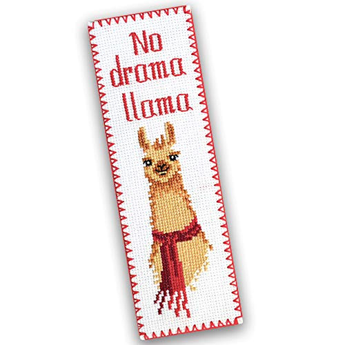 Counted Cross Stitch Set  No Drama Llama  - DIY Bookmark Embroidery Starter Kit