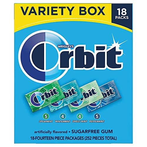 Orbit Sugar Free Chewing Gum  Variety Pack - 18 ct -252 pcs-