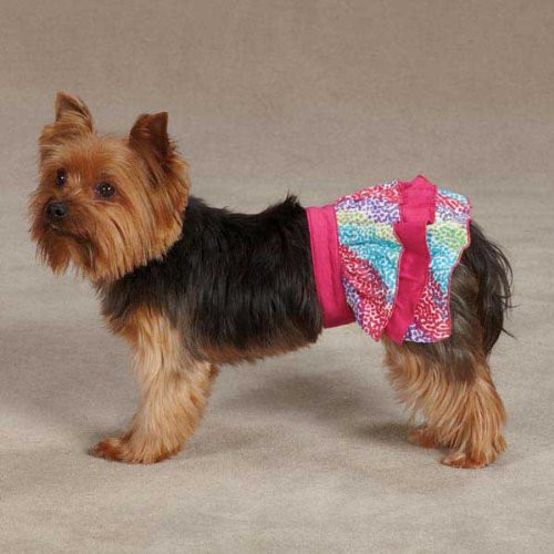 East Side Collection ZM3555 08 81 Confetti Ruffle Skirt for Dogs  XX-Small  Raspberry