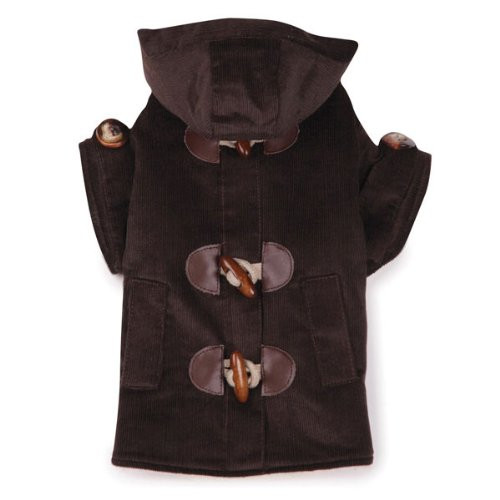 East Side Collection Polyester Cotton Corduroy Toggle Dog Coat  XX-Small  8-Inch  Chocolate