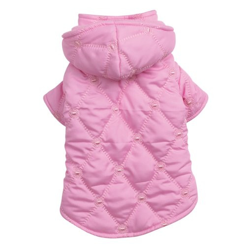 East Side Collection Polyester Quilted Pastel Dog Jacket  XX-Small  8-Inch  Pink