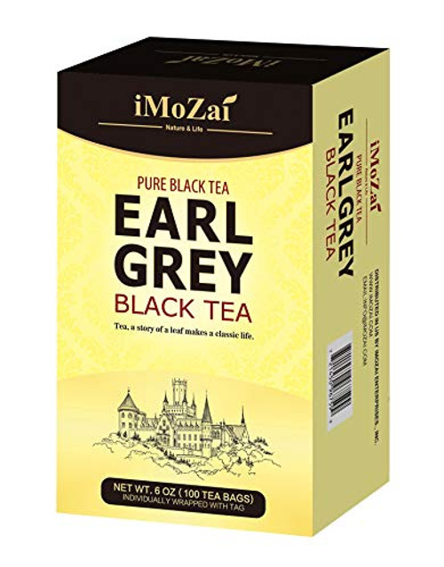 Imozai Earl Grey Tea Bags 100 Count Individually Wrapped Caffeinated Black Tea with Bergamot Enjoy Hot or Iced Imozai Earl Grey Tea Bags 100 Count Individually Wrapped Caffeinated Black Tea with Bergamot Enjoy Hot or Iced