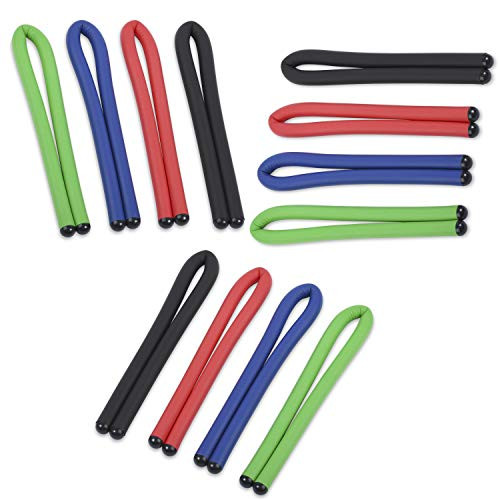Andalus Gear Rubber Ties  17-Inch Long  Assorted Colors  Reusable Twist Tie  Holds Up to 110 Pounds -12 Pack-