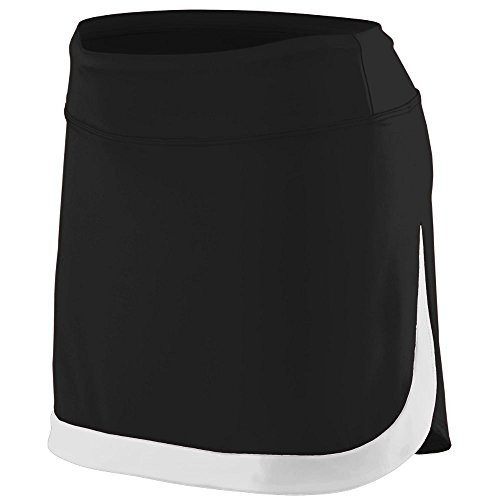 Augusta Sportswear AG2410 Women s Action Color Block Skort  Black White  Medium Pack