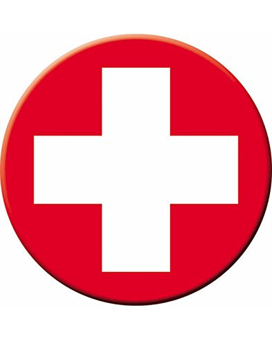 Sewing Iron On Applique - Medic White Cross Logo Patch - DIY Embroidered Iron on Sew on Patch  White on Red