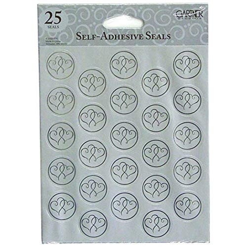 Gartner Studios Platinum Heart Seals  Set of 50 Seals