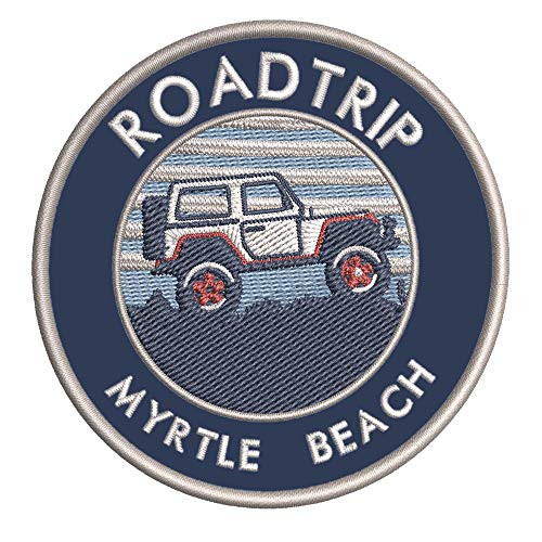 Roadtrip! Myrtle Beach South Carolina Embroidered DIY Iron or Sew-on Decorative Patch Badge Appliques ~ Explore Wander Adventure Series