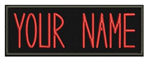 Personalized Custom Ghostbusters Name tag Embroidered Patch Hook Fastener Iron on 1.75Hx5W inches-Hook Fastener  Red-