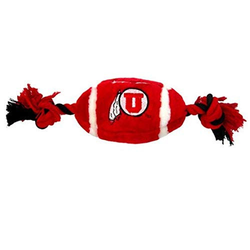 NCAA Utah Utes Pet Football Rope Toy 6-Inch Long Plush Dog Toy with Inner Squeaker NCAA Utah Utes Pet Football Rope Toy 6-Inch Long Plush Dog Toy with Inner Squeaker