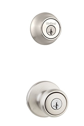 Kwikset 690 Tylo Keyed Entry Knob and Single Cylinder Deadbolt Combo Pack in Satin Nickel