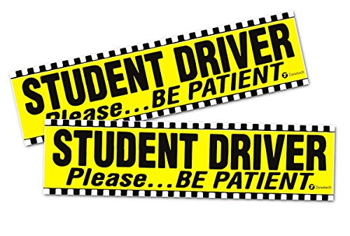 Zone Tech  inchStudent Driver Please Be Patient Vehicle Bumper Magnet - 2-Pack Premium Quality Student Driver Please Be Patient Bumper Safety Sign Magnet
