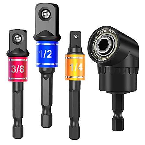 105 Degree Right Angle Driver Extension Screwdriver Drill Plus 3Pcs 1 4 3 8 1 2 inch Hex Shank Drill Nut Driver Bit Set Impact Driver Attachments Impact Driver Set Socket 1 4 Adapter Impact Angle Bit 105 Degree Right Angle Driver Extension Screwdriver Drill Plus 3Pcs 1 4 3 8 1 2 inch Hex Shank Drill Nut Driver Bit Set Impact Driver Attachments Impact Driver Set Socket 1 4 Adapter Impact Angle Bit