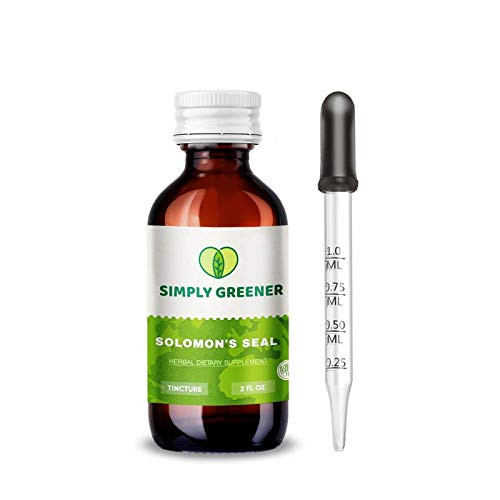 Simply Greener Solomon s Seal Tincture Alcohol Extract  Wildcrafted Solomon s Seal -Polygonatum odoratum- Herbal Drops -2 FL OZ  with Dropper- Plastic-Free