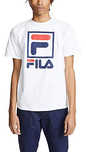 Fila Men s Stacked T-Shirt  White Navy Red  X-Large