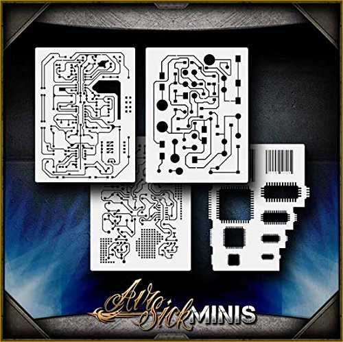 Mini Circuit Boards AirSick Airbrush Stencil Template