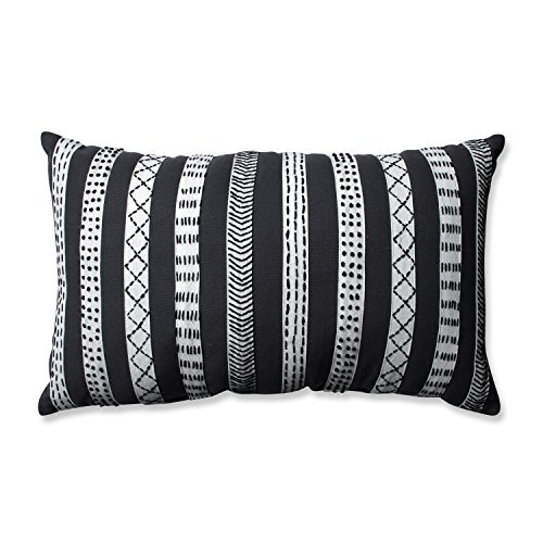 Pillow Perfect Tribal Bands Rectangular Throw Pillow, Grey/Cream/Black