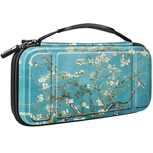 Fintie Carry Case for Nintendo Switch - -Shockproof- Hard Shell Protective Cover Travel Bag w 10 Game Card Slots  Inner Pocket for Nintendo Switch Console Joy-Con  and  Accessories  Blossom