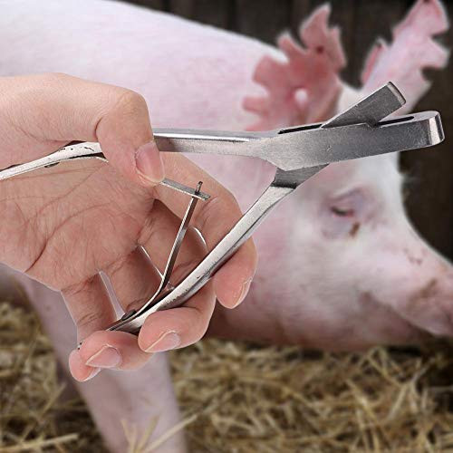 7.1inch Stainless Steel Pig Ear Tag Plier Pig Equipment Farm Animals Animals Pig Farm Spring Veterinary Marking Identify Tools -U Shaped-