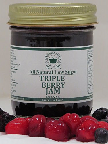 Triple Berry Jam  All Natural Low Sugar  8 oz