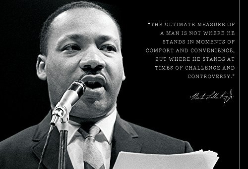 WeSellPhotos Martin Luther King Jr Photo Picture Poster Framed Quote The Ultimate Measure of a Man Famous Inspirational Motivational Quotes -13x19 Unframed Poster-