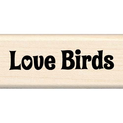 Wood Mounted Rubber Stamp  Love Birds