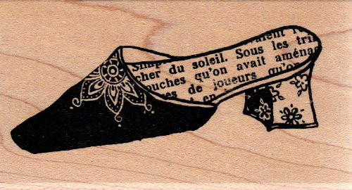 Fancy Shoe Wood Mounted Rubber Stamp -92594-