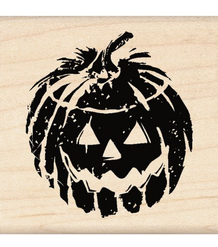 Inkadinkado Wood Mounted Rubber Stamp LL  Jack  o Lantern
