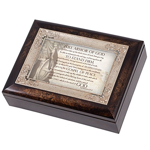 Full Armor of God Ephesians 6:13-17 Italian Design Jewelry Music Box Plays Amazing Grace