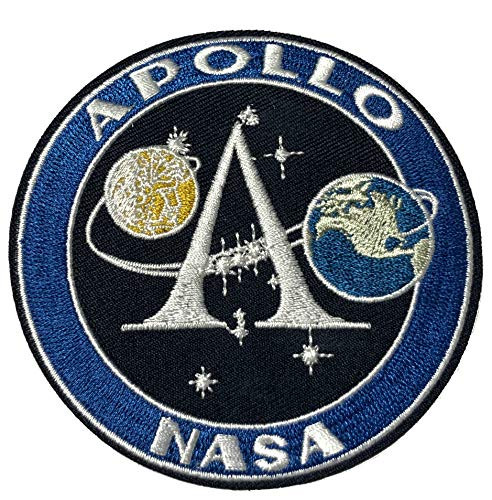 Apollo NASA Theme 3.5 inch Embroidered Patch DIY Iron-on or Sew-on Decorative Applique Space Explorer Planets Rocket Shuttle Astronaut Mission Control Stargazer Telescope Series