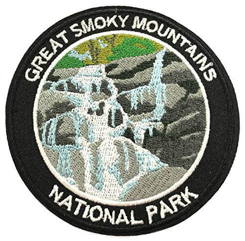 Great Smoky Mountains National Park 3.5 inch Embroidered Patch DIY Iron or Sew-on Decorative Vacation Travel Souvenir Applique Wander Nature Wildlife Hike Trek Camping Explore Mountains Stars Moon Bear