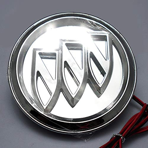 3D Car Tail Logo LED Light Badge Lamp Emblem Sticker Car Decoration Led Logo Light for Buick -White-