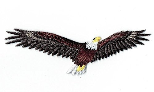 Soaring American Bald Eagle Iron on Embroidered Patch
