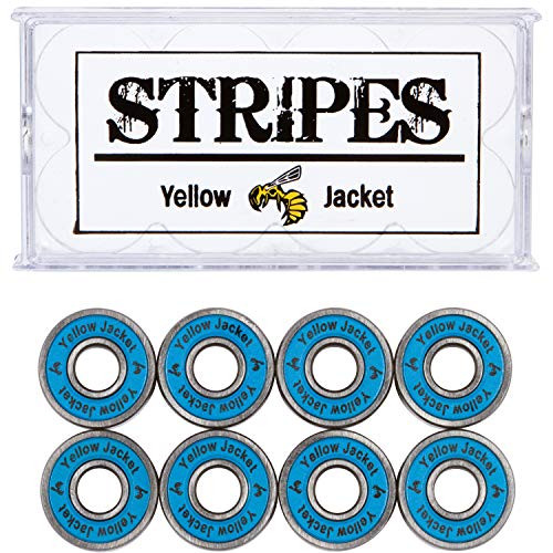 Yellow Jacket Premium Skateboard Bearings  Pro Longboard Bearings  608  ABEC 9  Bomber Blue -Pack of 8-