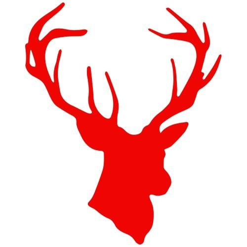 Mounted Deer Head 6 Inch Sticker Graphic - -red-  6 Inch Sticker Graphic - Vinyl Car Home Truck Window Laptop
