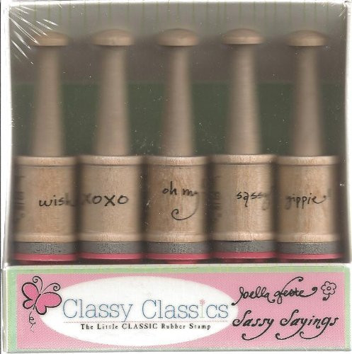 Sassy Sayings Wood Mounted Peg Rubber Stamp Set -9249-