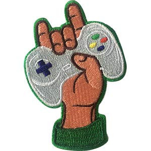 Video Games Game Controller - Sew Iron on  Embroidered Original Artwork - Patch - 2.5 inch X 3.6 inch