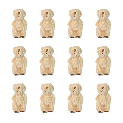 Plush Small Teddy Bears by The Dozen Yellow Mini Bear with Leather feet Stuffed Animals