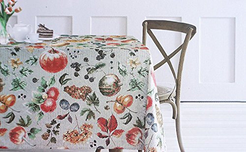 Envogue Autumn Harvest Fruit Tablecloth, 60-by-84 Inch Oblong Rectangular