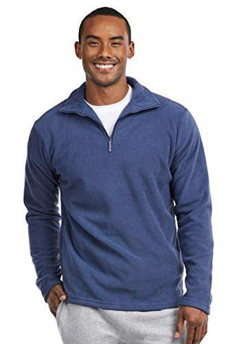 Knocker Men s Polar Fleece Quarter Zip Pullover -M  Denim-
